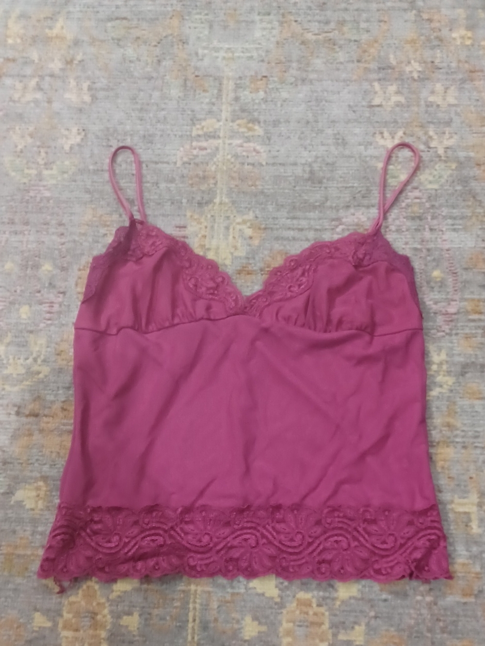 A.B.S Spaghettie Strap Top With Lace Detail